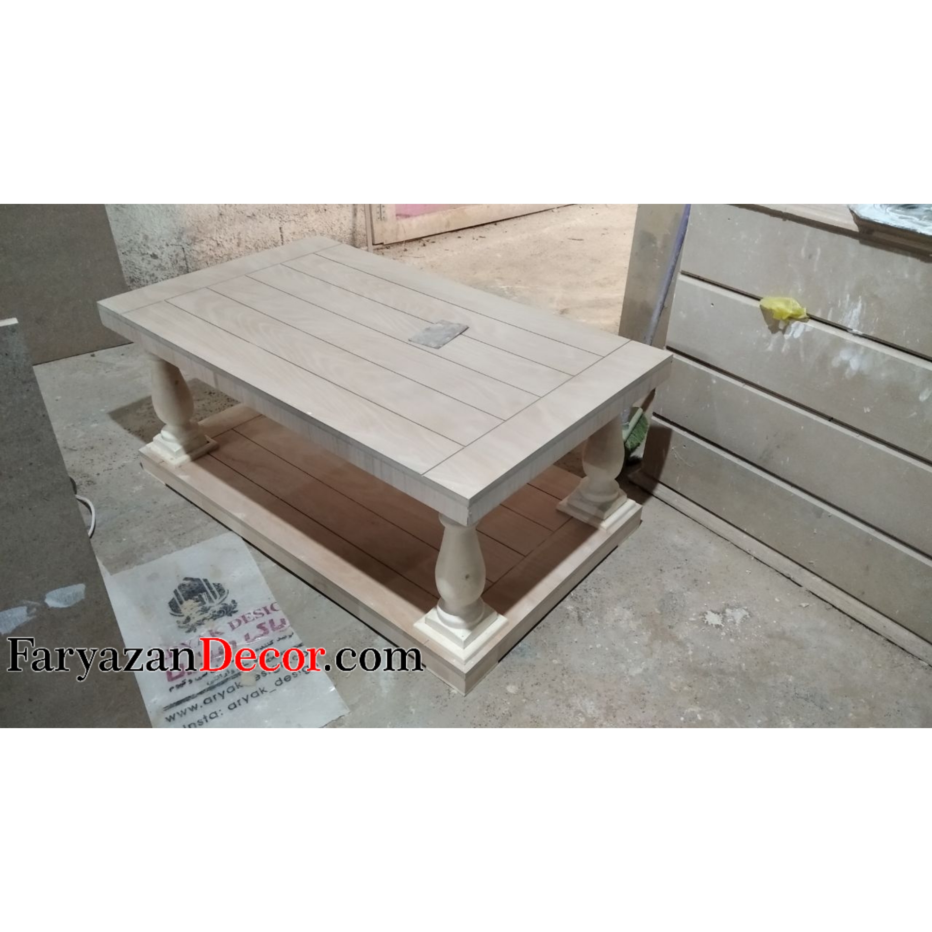 میز جلو مبلی خام فریازان دکور مدل 1 PhotoGrid 1610998792482