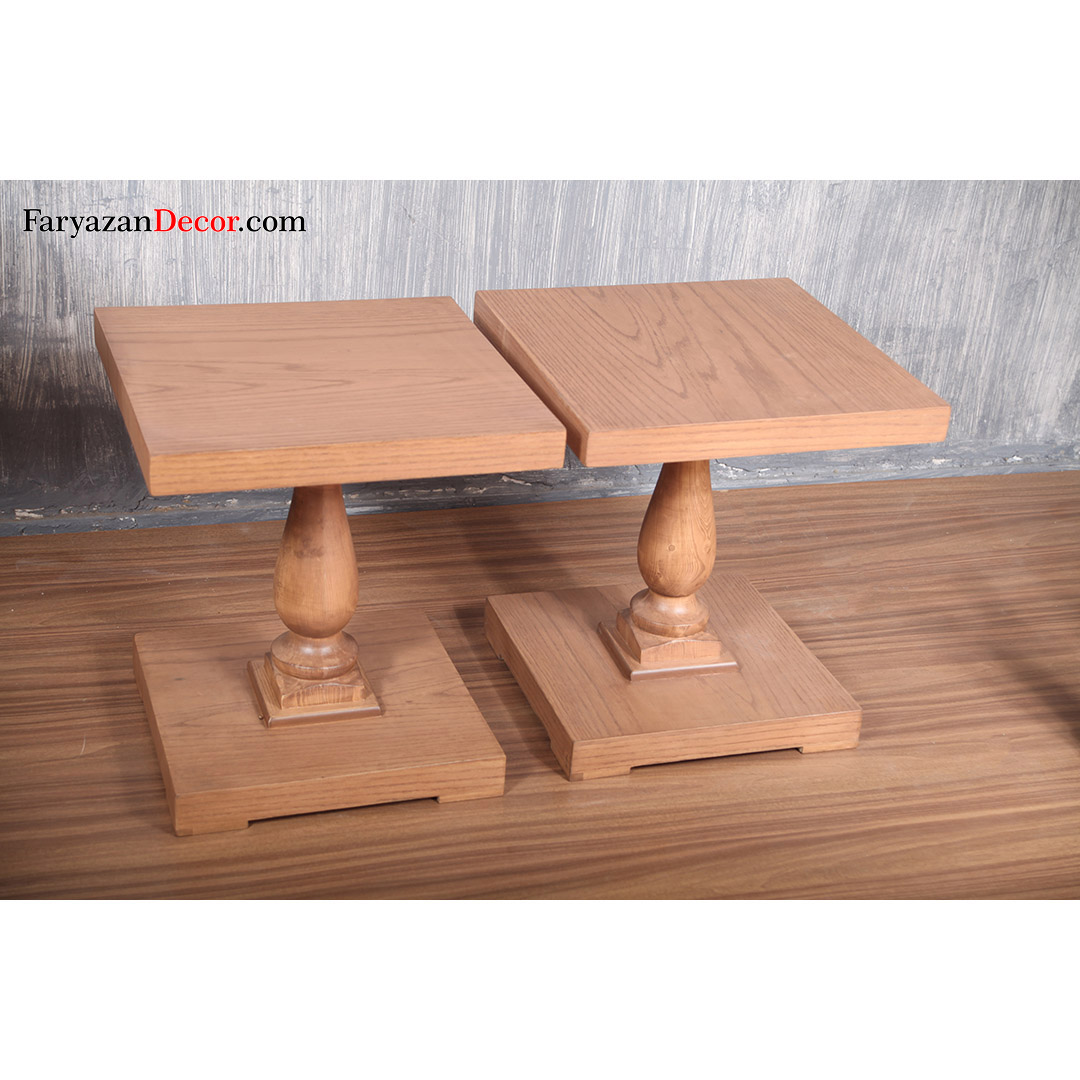 میز عسلی فریازان دکور مدل تک پایه انگلیسی یک عددی 3 میز عسلی تک پایه انگلیسی
