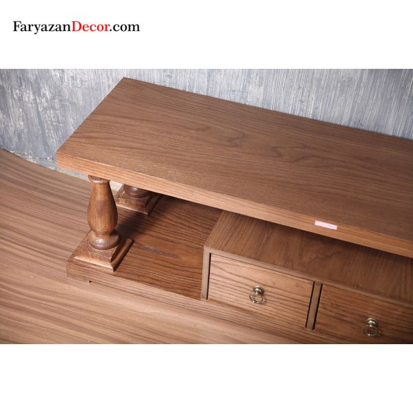 میز تی وی انگلیسی فریازان دکور چوب روکش چوب بلوط 25 میز تی وی چستر انگلیسی روکش چوب بلوط