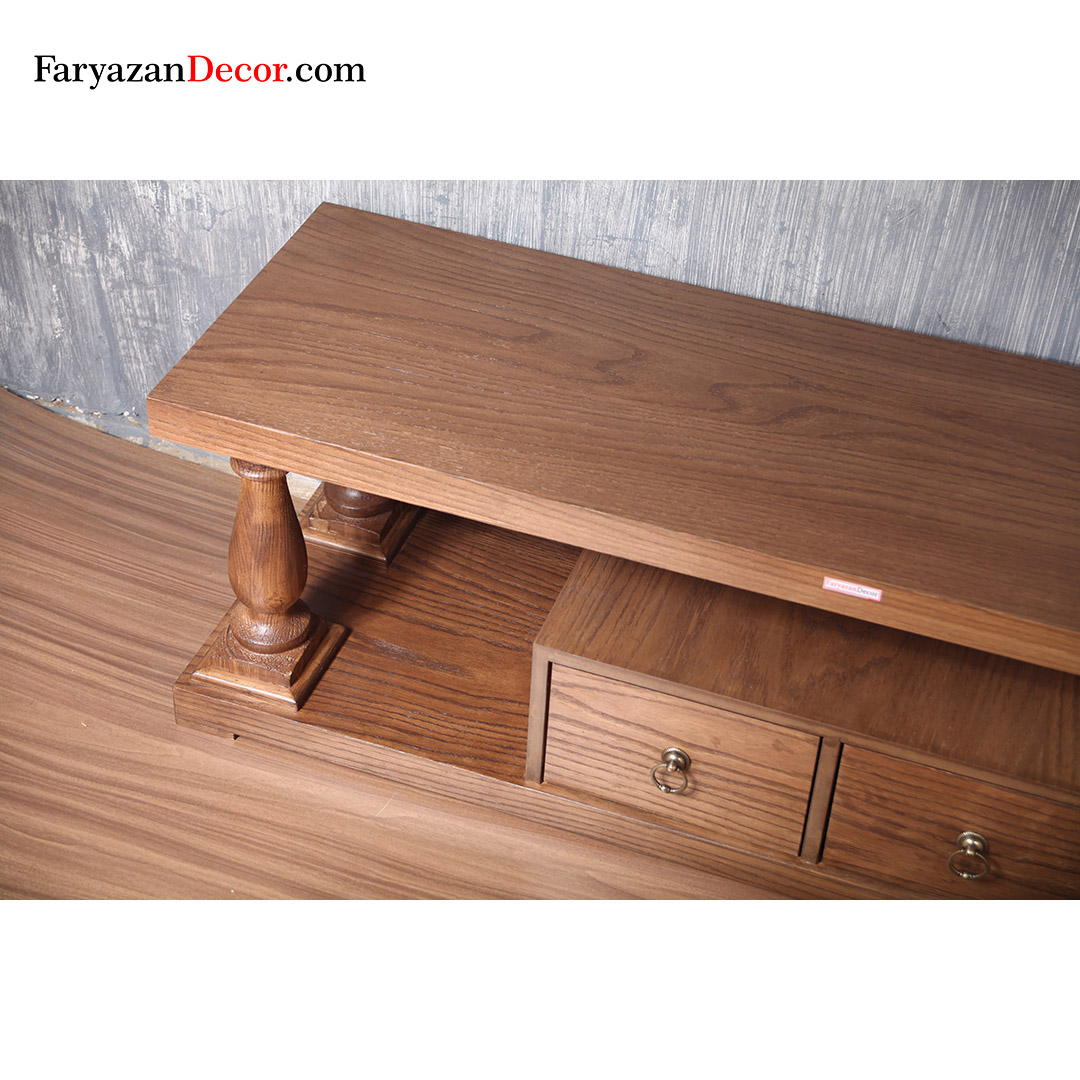 میز تی وی انگلیسی فریازان دکور چوب روکش چوب بلوط 3 میز تی وی چستر انگلیسی روکش چوب بلوط