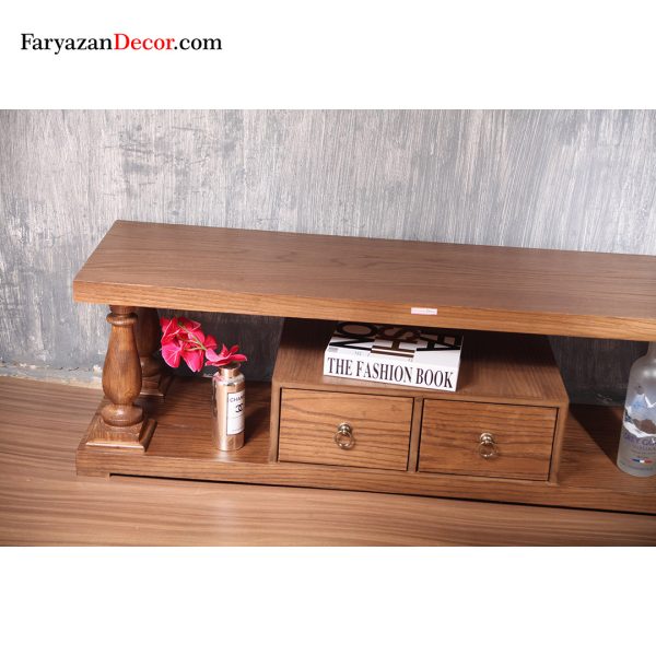 میز تی وی انگلیسی فریازان دکور چوب روکش چوب بلوط 27 میز تی وی چستر انگلیسی روکش چوب بلوط