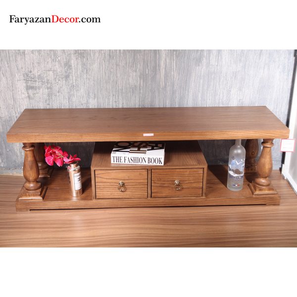 میز تی وی چستر انگلیسی روکش چوب بلوط