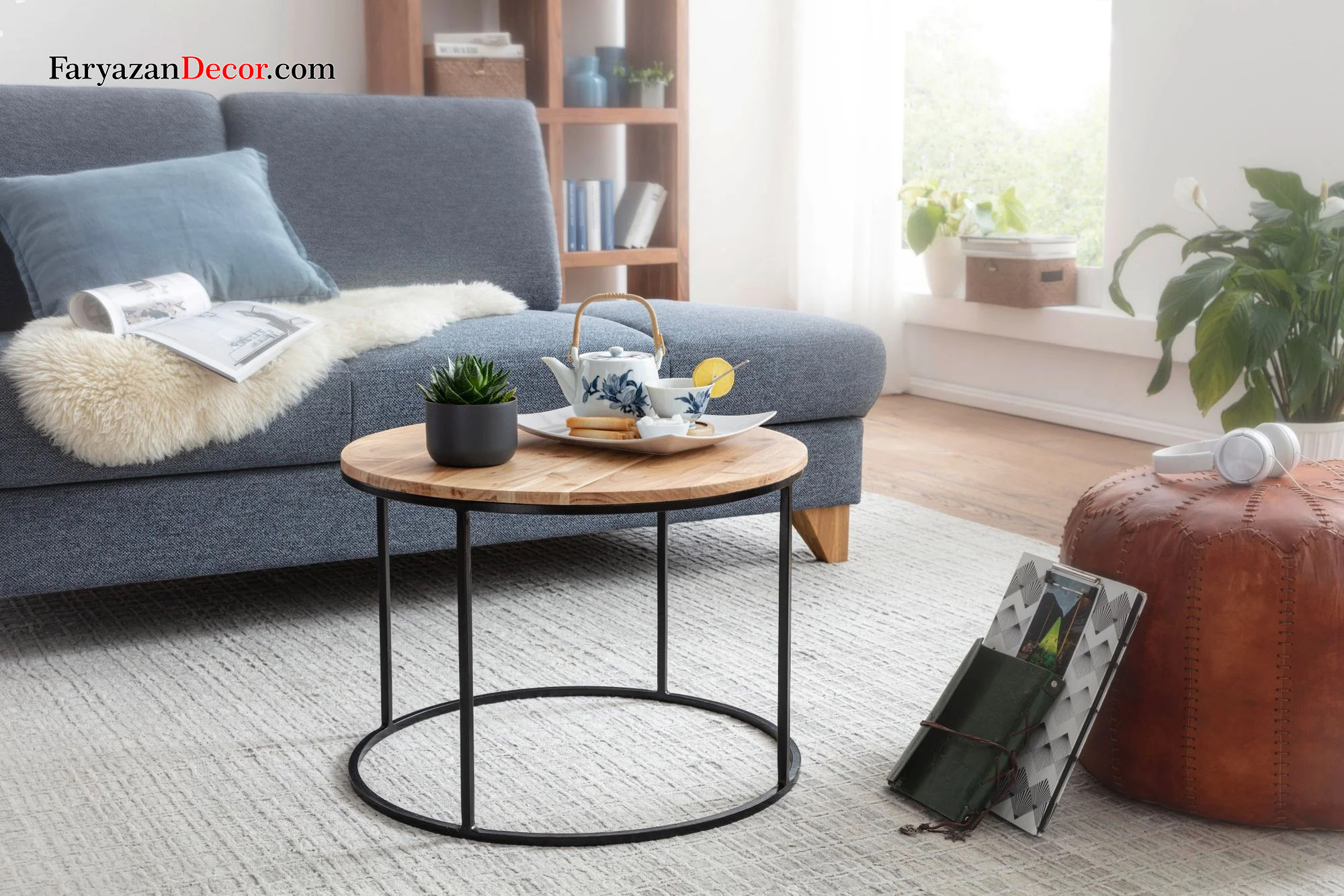 میز جلو مبلی گرد فریازان دکورمدل FW 15 5 1۱۹