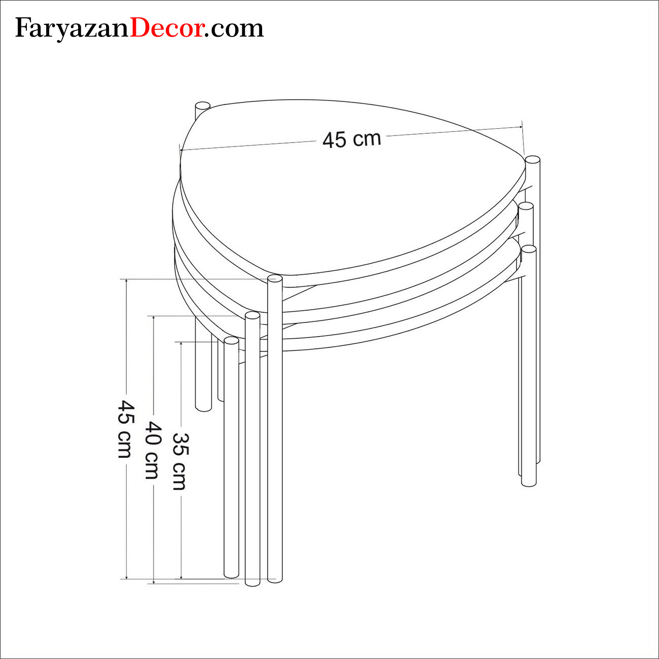 میز عسلی فریازان دکورسه تکه مدل FW26 12 میز عسلی فریازان دکورسه تکه مدل FW26