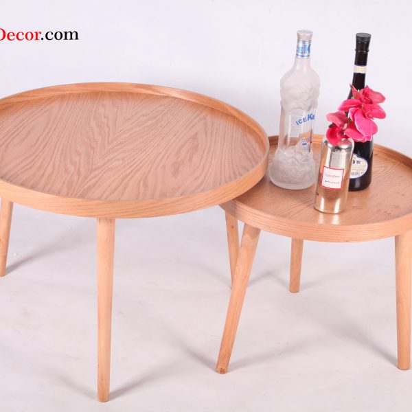 میز جلو مبلی و عسلی فریازان دکور مدل لبه دار چوب بلوط