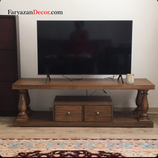 میز تی وی انگلیسی فریازان دکور چوب روکش چوب بلوط 35 میز تی وی مدل چسر انگلیسی عکس ارسالی خریدار گرامی