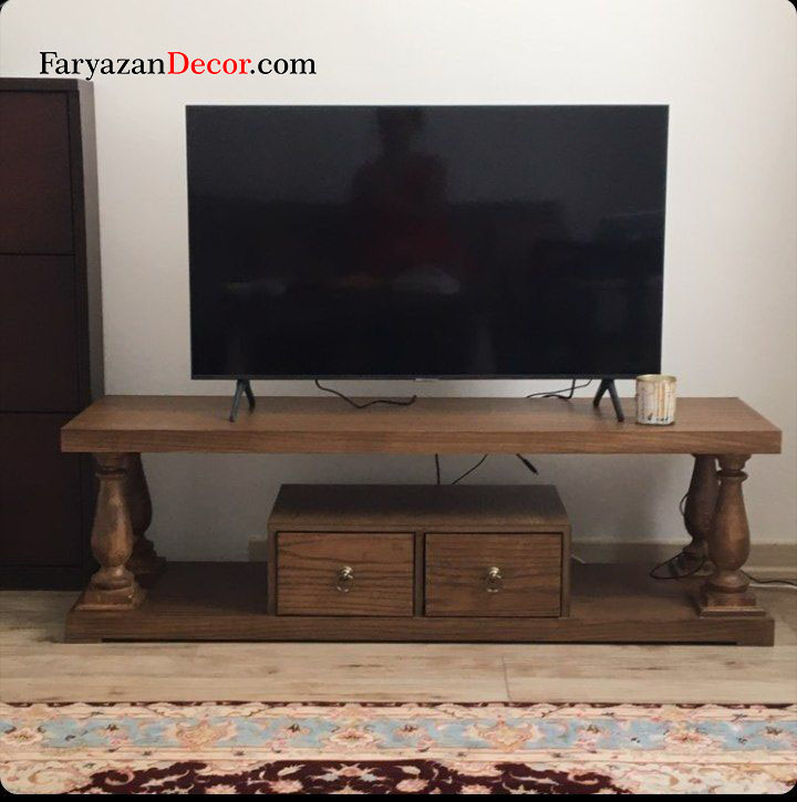 میز تی وی انگلیسی فریازان دکور چوب روکش چوب بلوط 13 میز تی وی مدل چسر انگلیسی عکس ارسالی خریدار گرامی