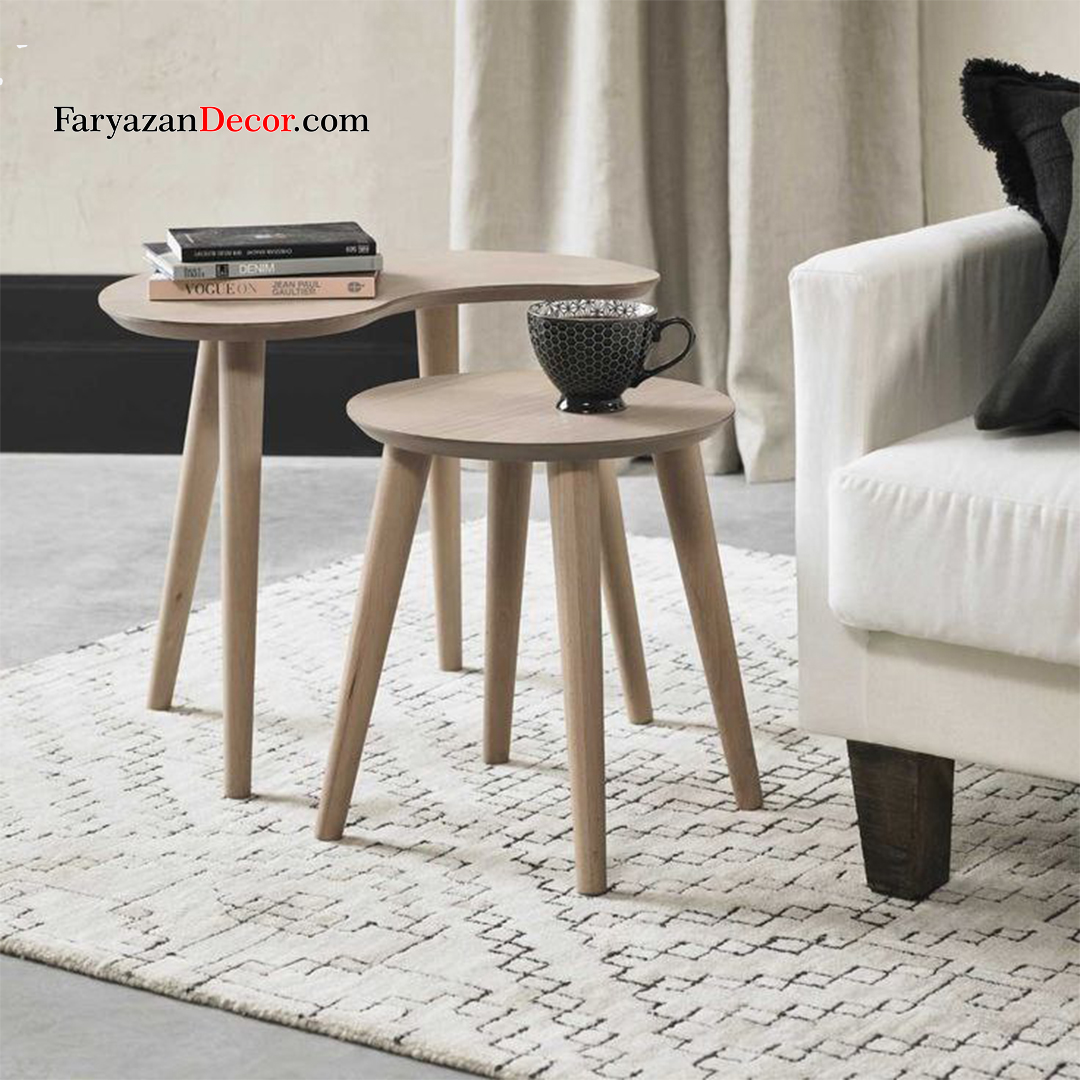 میز عسلی وکنار مبلی فریازان دکور مدل Geometric Beans 1 میز عسلی وکنار مبلی فریازان دکور مدل Rundle