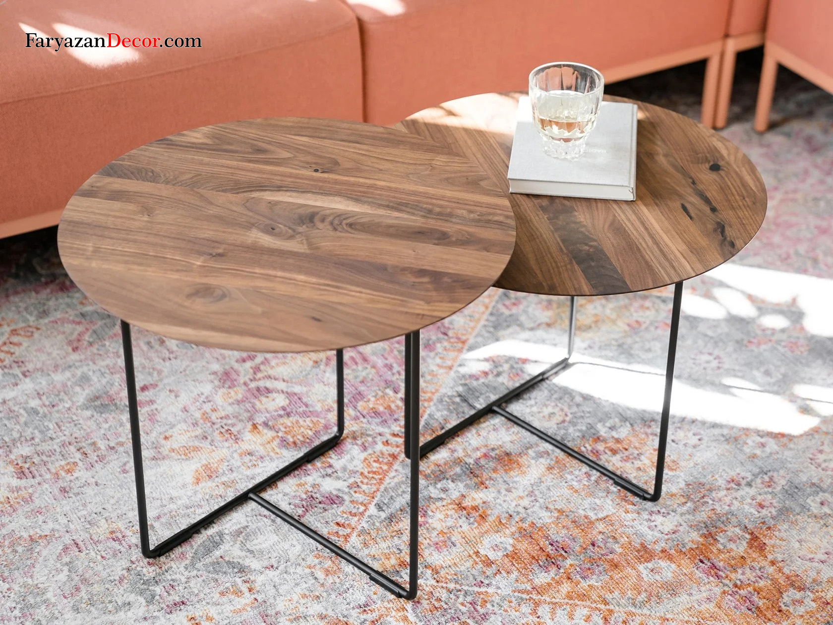 میزعسلی بلوط فریازان دکور مدل walnut 14 میز جلو مبلی فریازان دکور مدل walnu