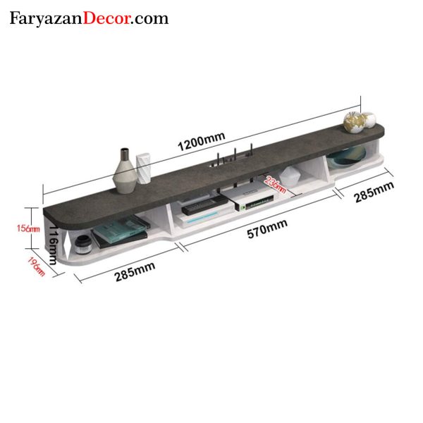 میز تلویزیون دیواری فریازان دکور مدل Tier