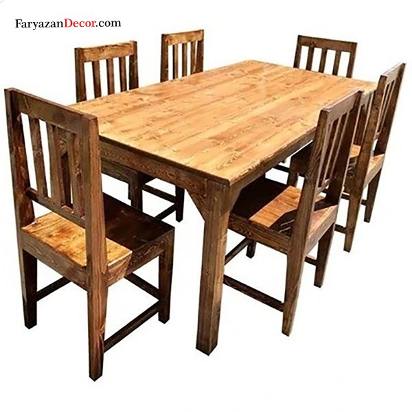 میز ناهارخوری چوبی ساده و شیک