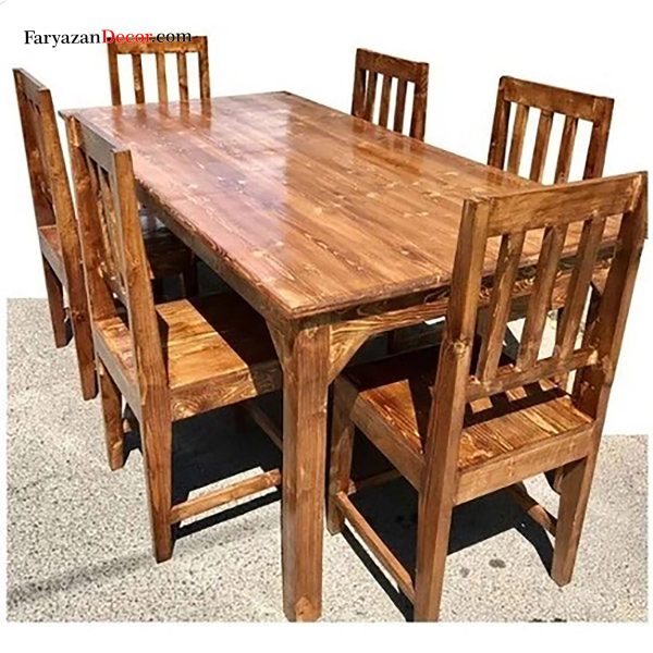 میز ناهارخوری چوبی ساده و شیک